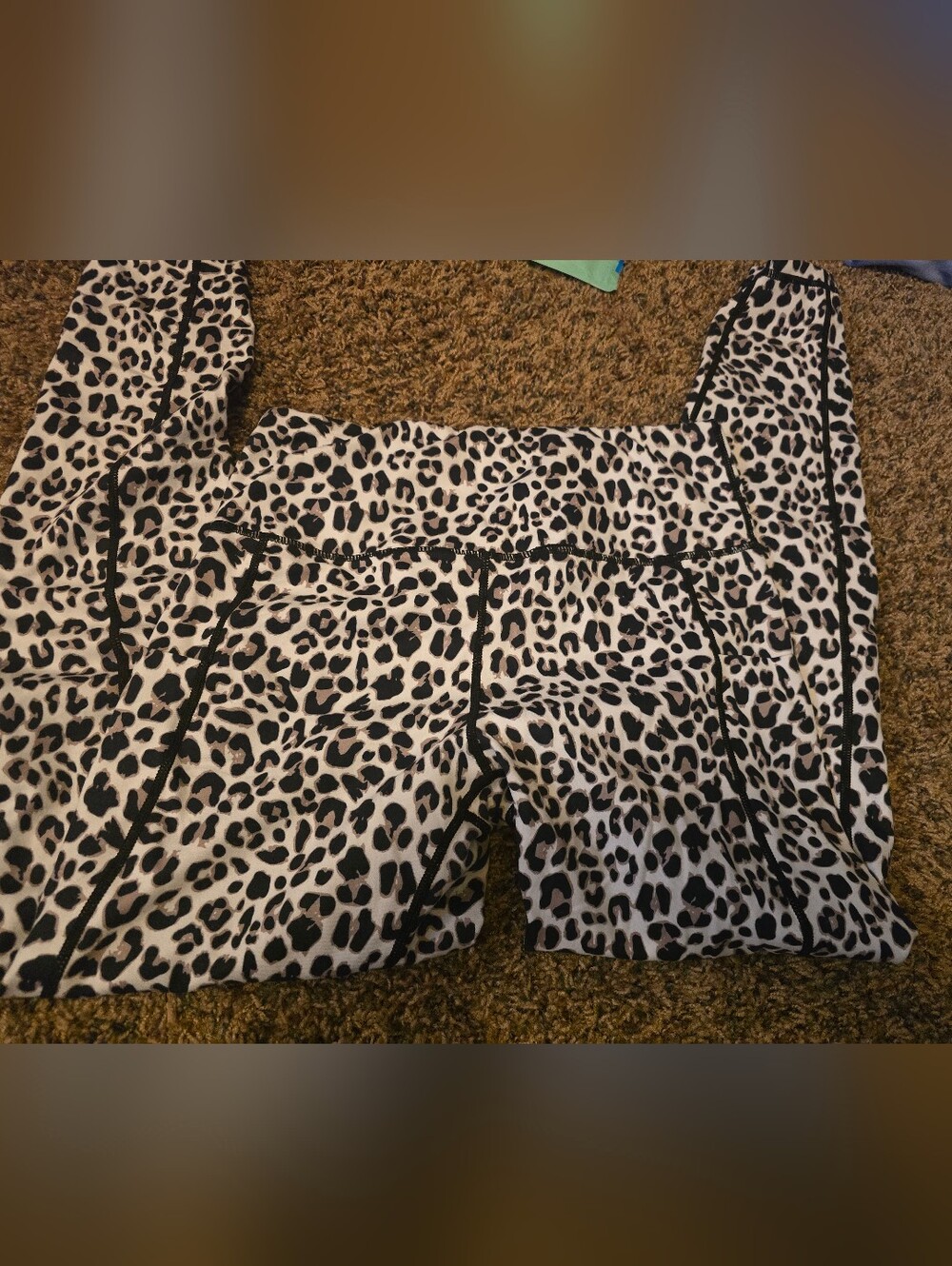 Leopard Print Leggings - Black and White